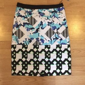 Multi-Print Pencil Skirt